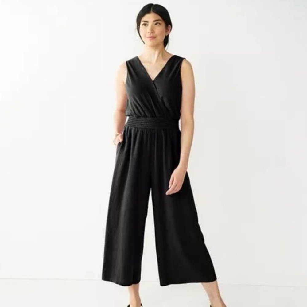 NWT Women's Nine West Surplice-Front Jumpsuit, Medium